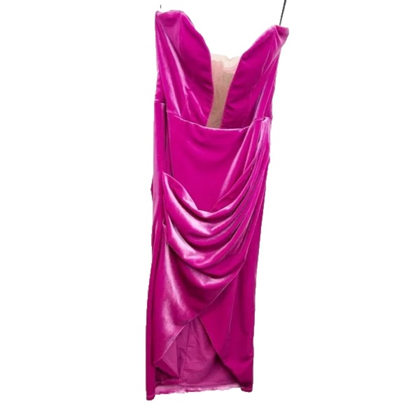 Michael Costello x Revolve Strapless Dress Pink Fuscia Size Medium NWT - Picture 1 of 8